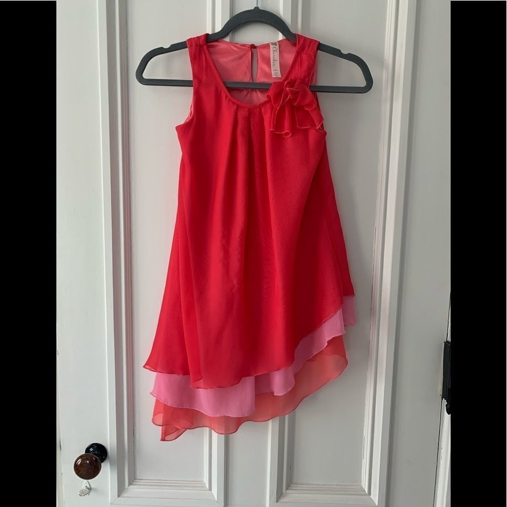 Cherokee dark pink layered high neck tank M